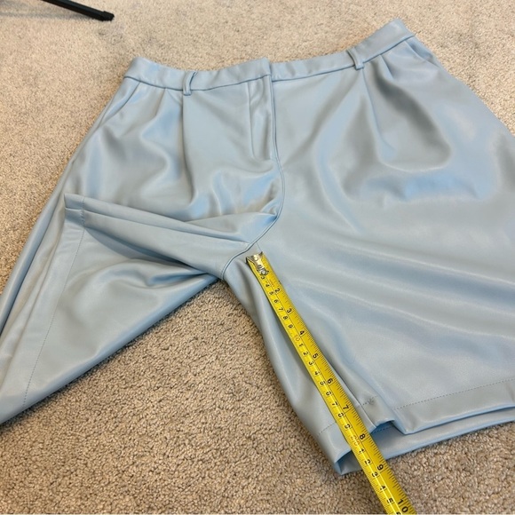 HOUSE of Harlow 1960 blue faux leather Bermuda shorts Sz M NWOT - Picture 8 of 11